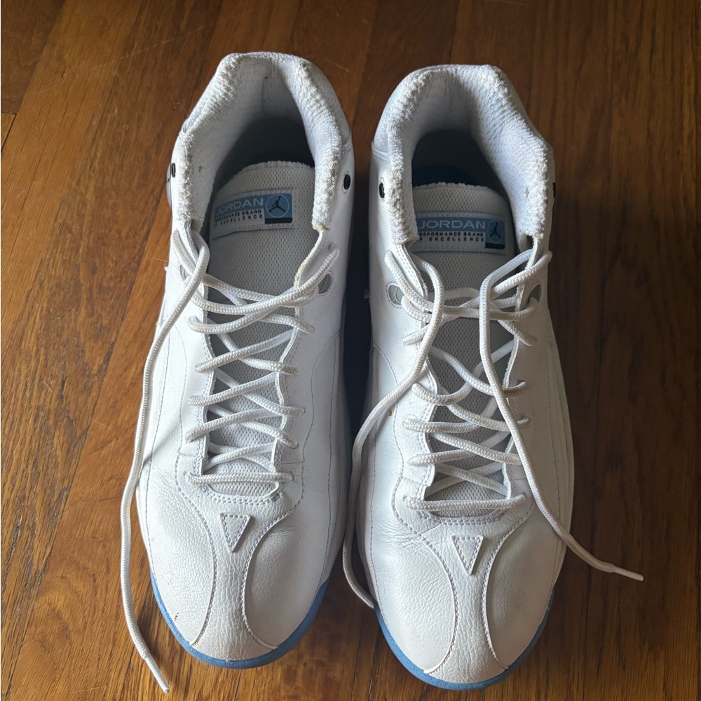 Jordan Men's White and Light Blue Sneakers